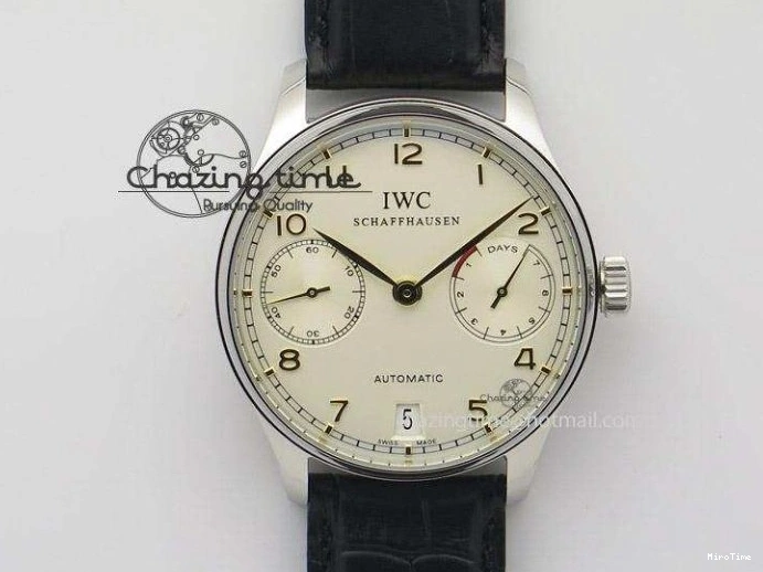 MIROTIME 0320 Portuguese Chrono SS ZF 1:1 Best Edition Gray Dial SS On Black Leather Strap A ZipUp 7215